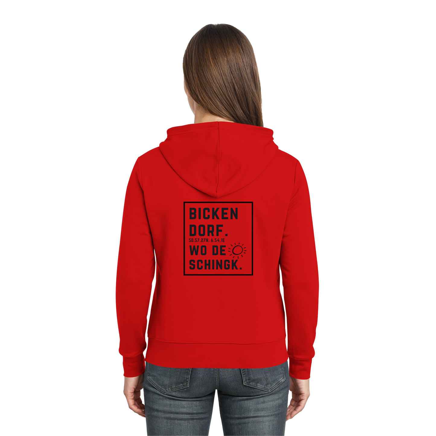 Wo de Sonn schingk - Bickendorf Druck Rücken - Zipper