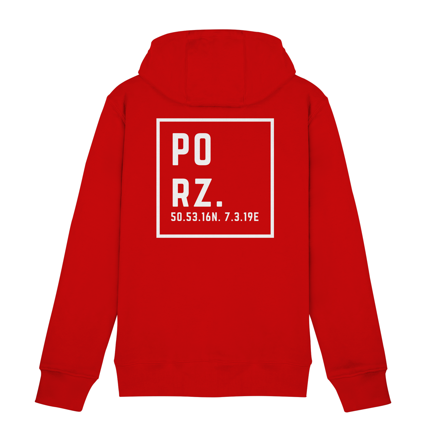 Porz Koordinaten (großer Druck Rücken) - Zipper