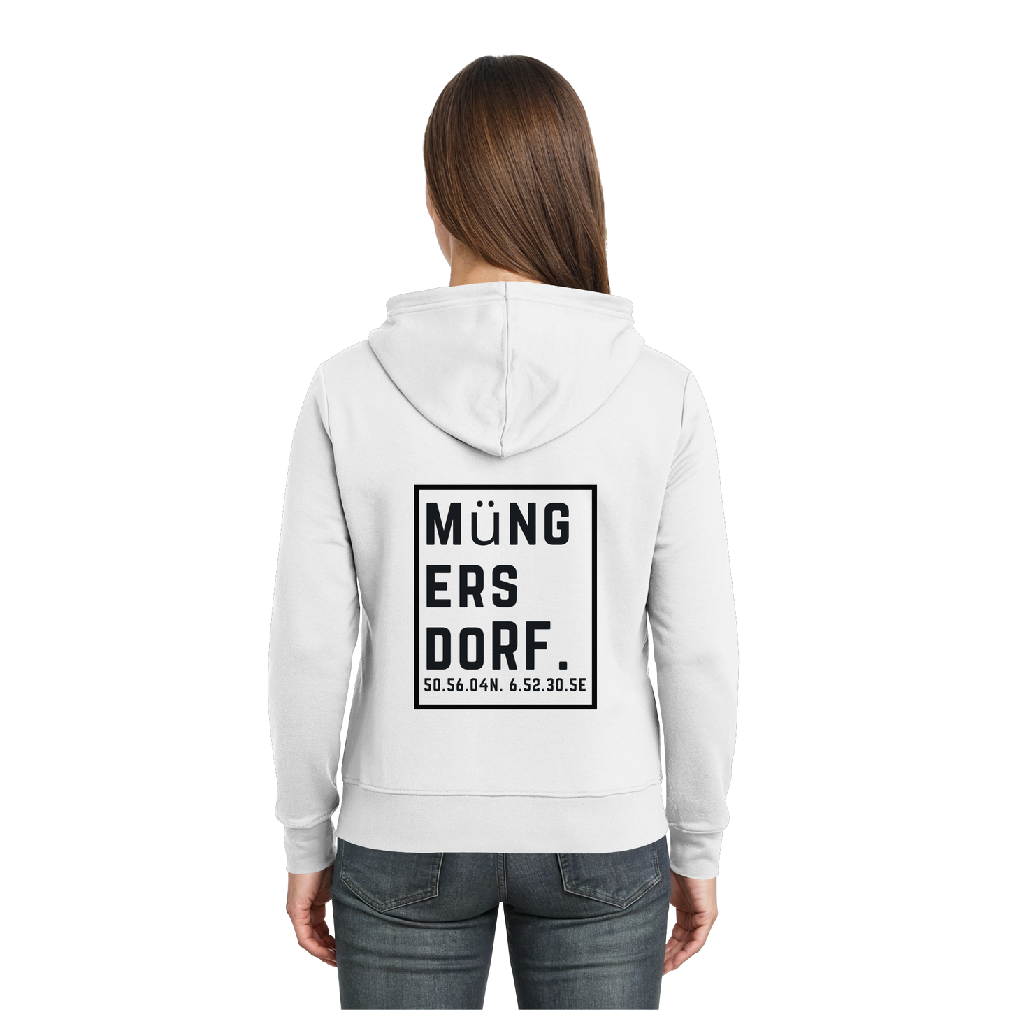 Müngersdorf Koordinaten (großer Druck auf dem Rücken) - Zipper