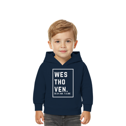 Westhoven Koordinaten (großer Druck auf der Brust) - Baby Organic Hoodie