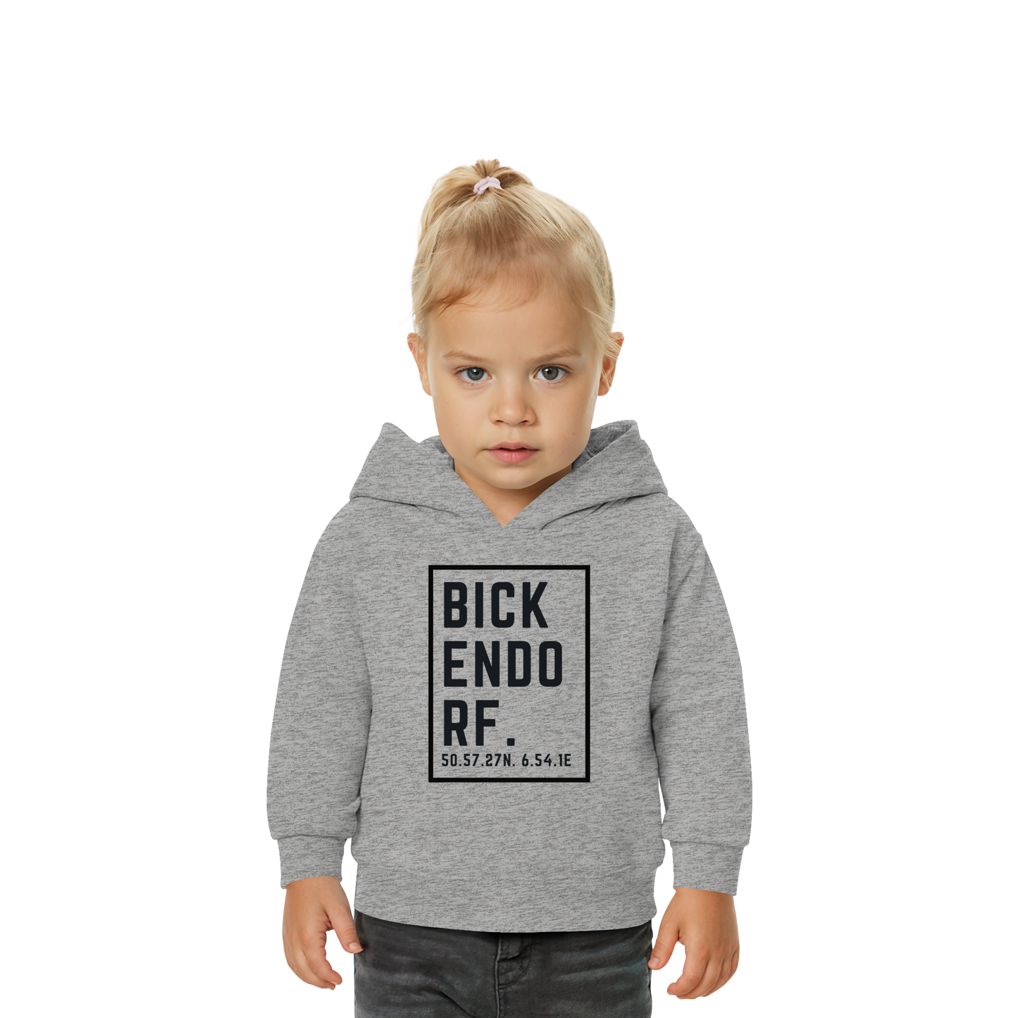 Bickendorf Koordinaten (großer Druck auf der Brust) - Baby Organic Hoodie