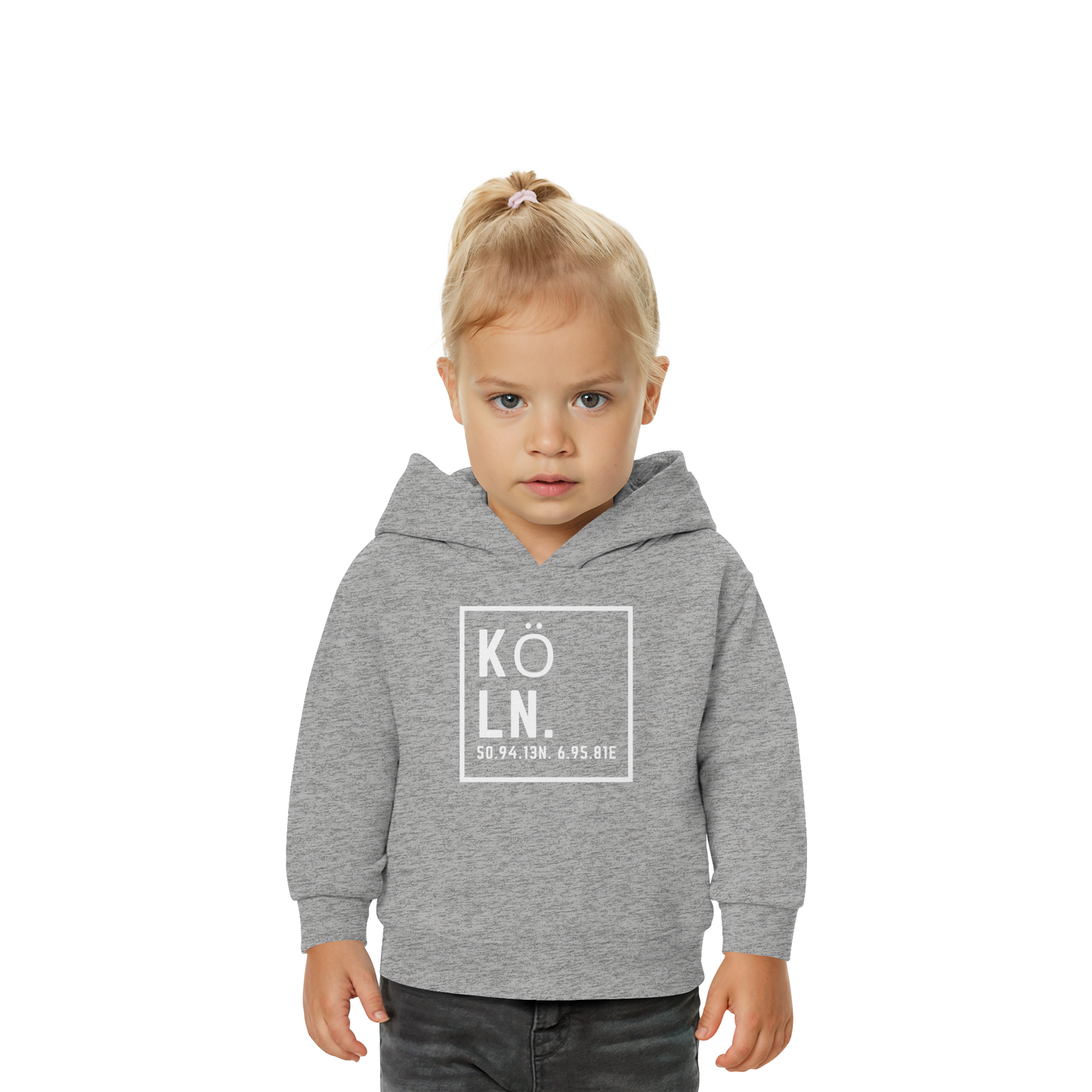 Köln Koordinaten (großer Druck auf der Brust) - Baby Organic Hoodie