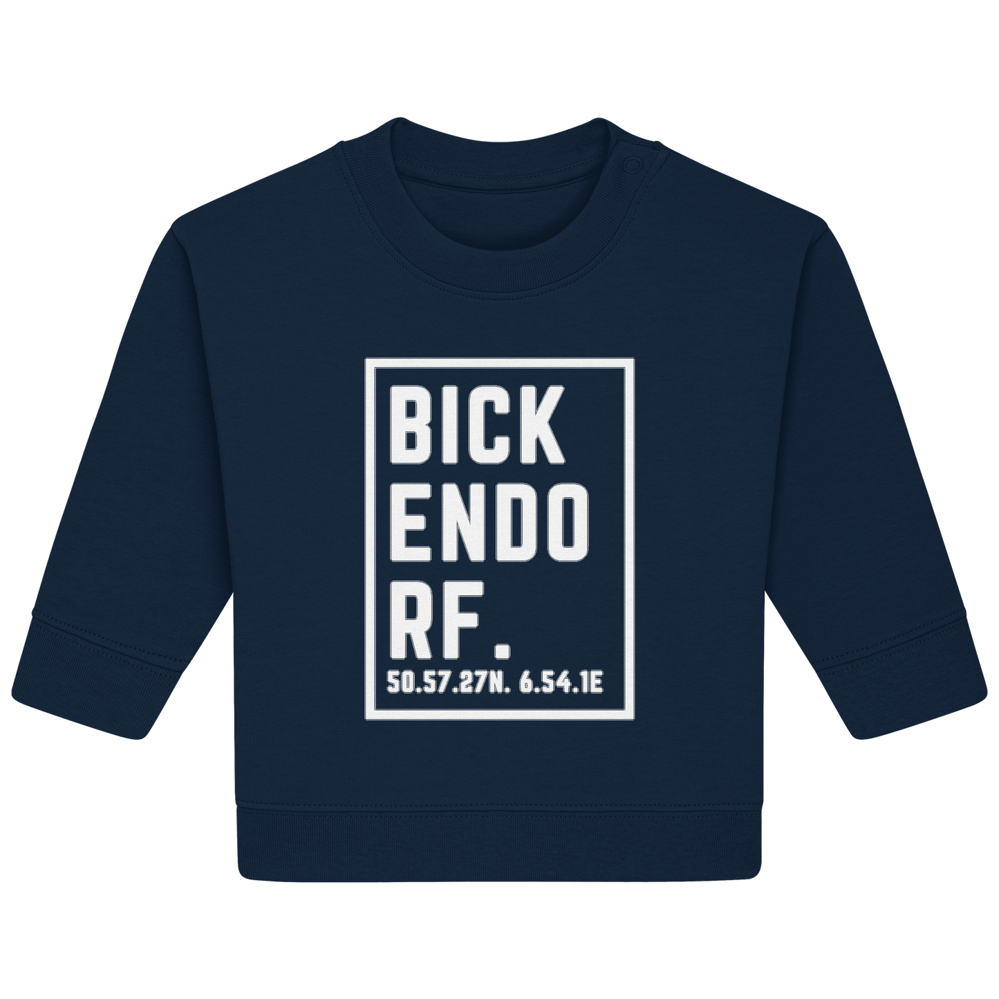 Bickendorf Koordinaten (großer Druck auf der Brust) - Baby Organic Sweatshirt