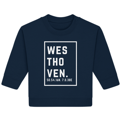 Westhoven Koordinaten (großer Druck auf der Brust) - Baby Organic Sweatshirt