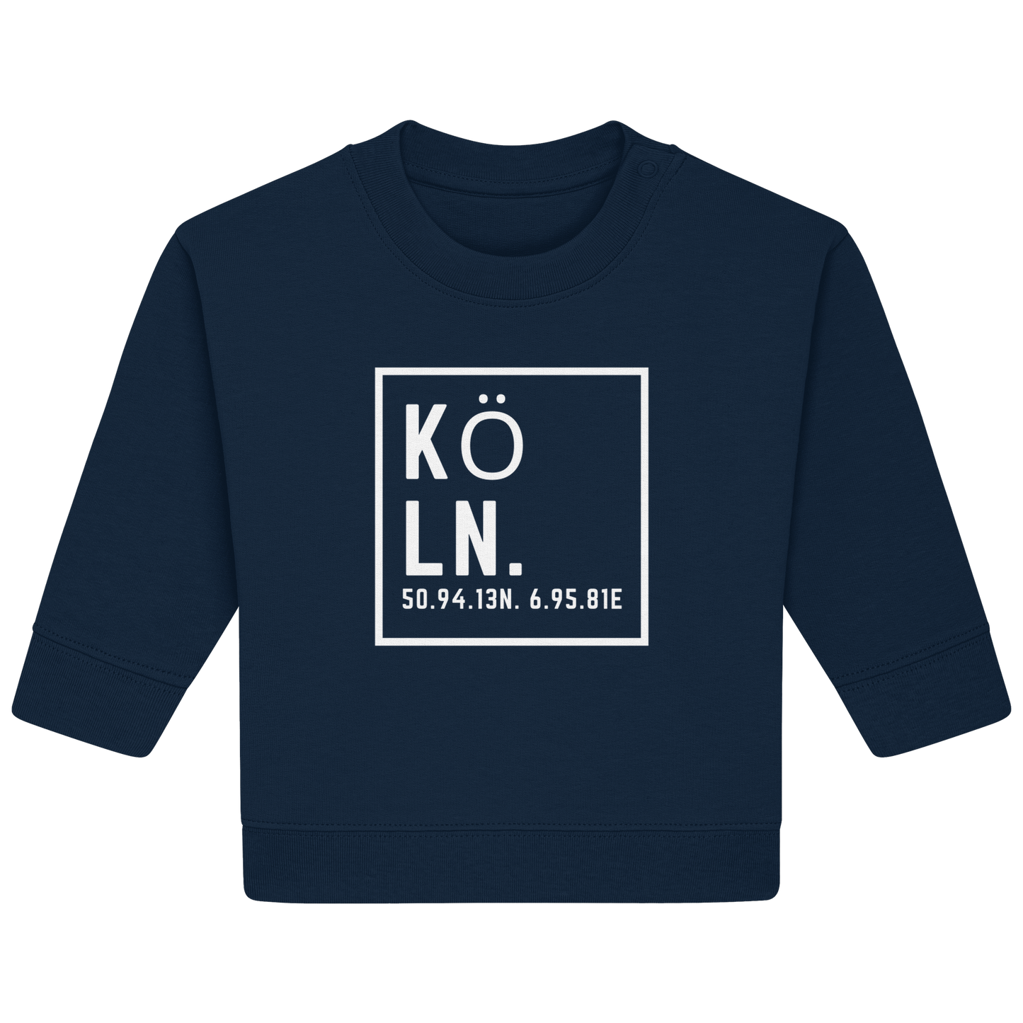 Köln Koordinaten (großer Druck auf der Brust) - Baby Organic Sweatshirt