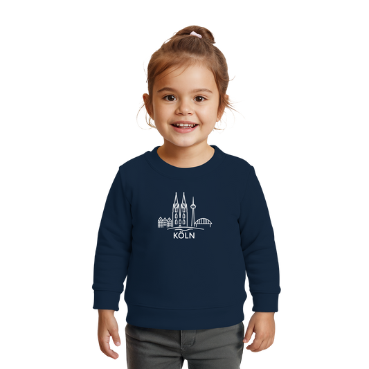 Köln Skyline (großer Druck auf der Brust) - Baby Organic Sweatshirt