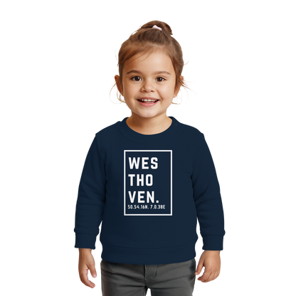 Westhoven Koordinaten (großer Druck auf der Brust) - Baby Organic Sweatshirt