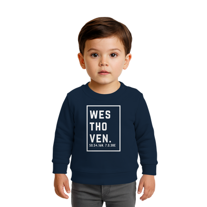 Westhoven Koordinaten (großer Druck auf der Brust) - Baby Organic Sweatshirt