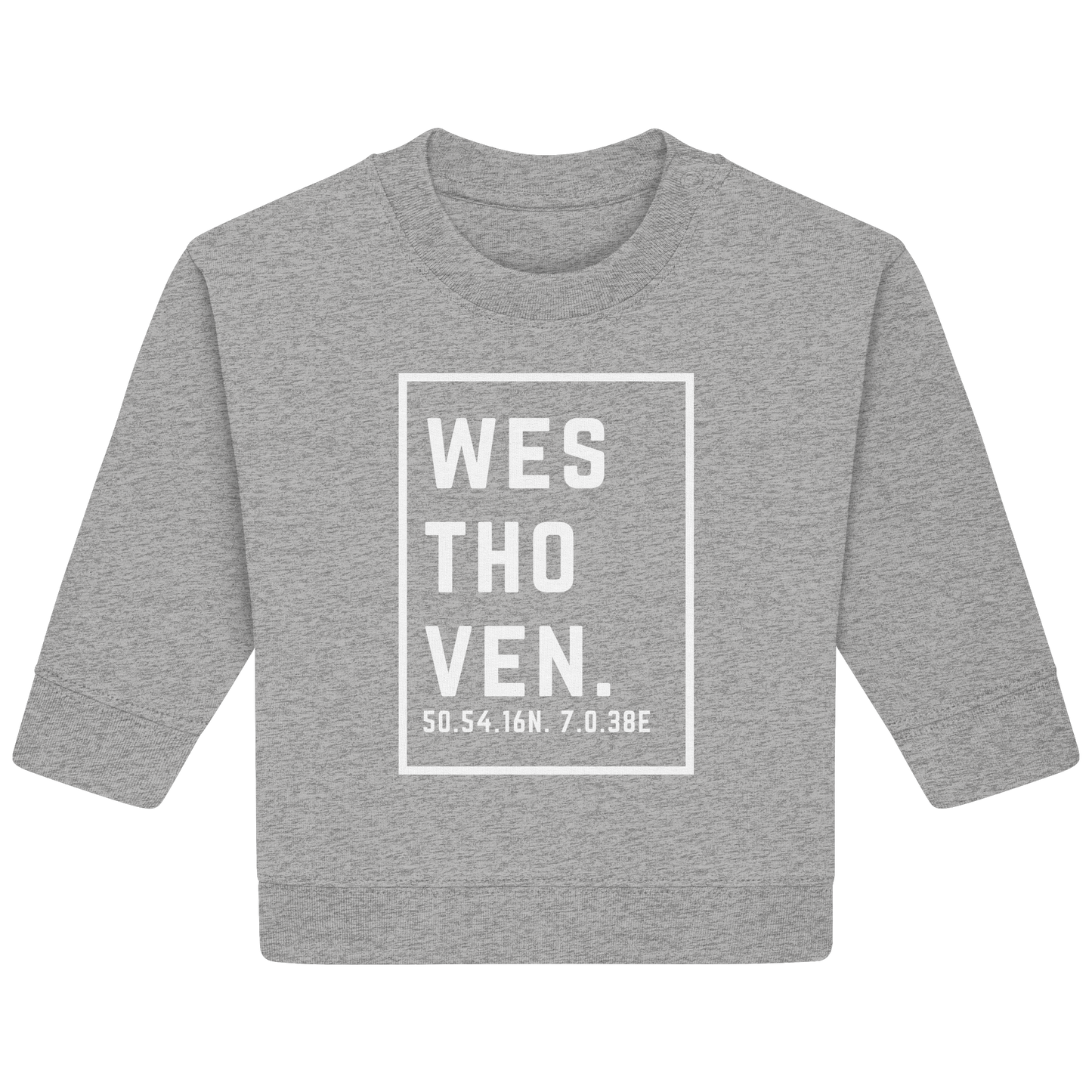 Westhoven Koordinaten (großer Druck auf der Brust) - Baby Organic Sweatshirt