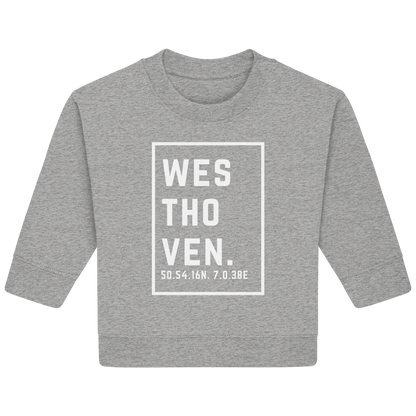 Westhoven Koordinaten (großer Druck auf der Brust) - Baby Organic Sweatshirt