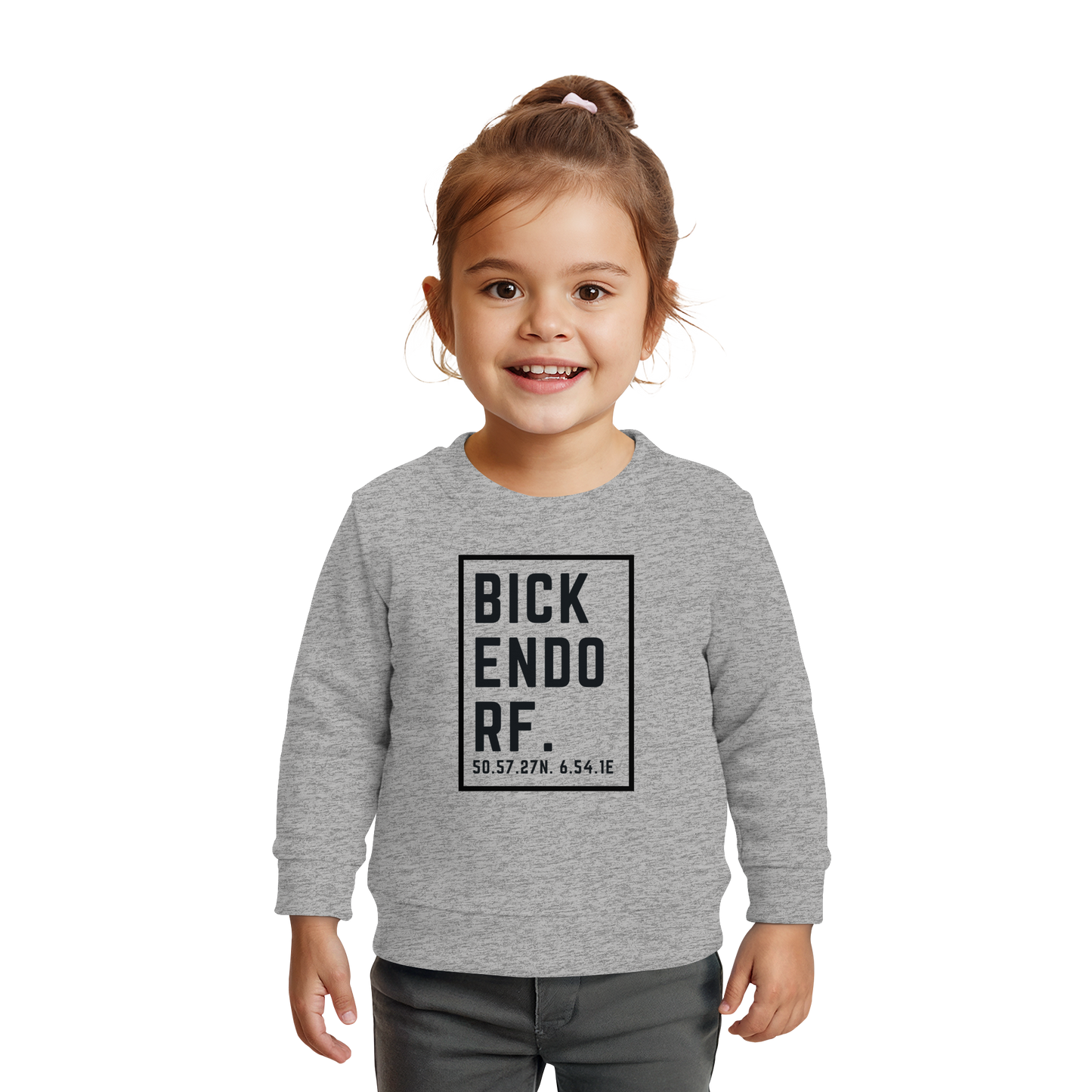 Bickendorf Koordinaten (großer Druck auf der Brust) - Baby Organic Sweatshirt
