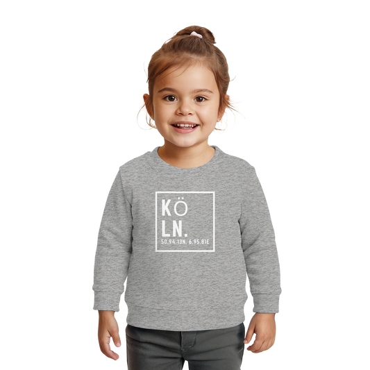 Köln Koordinaten (großer Druck auf der Brust) - Baby Organic Sweatshirt