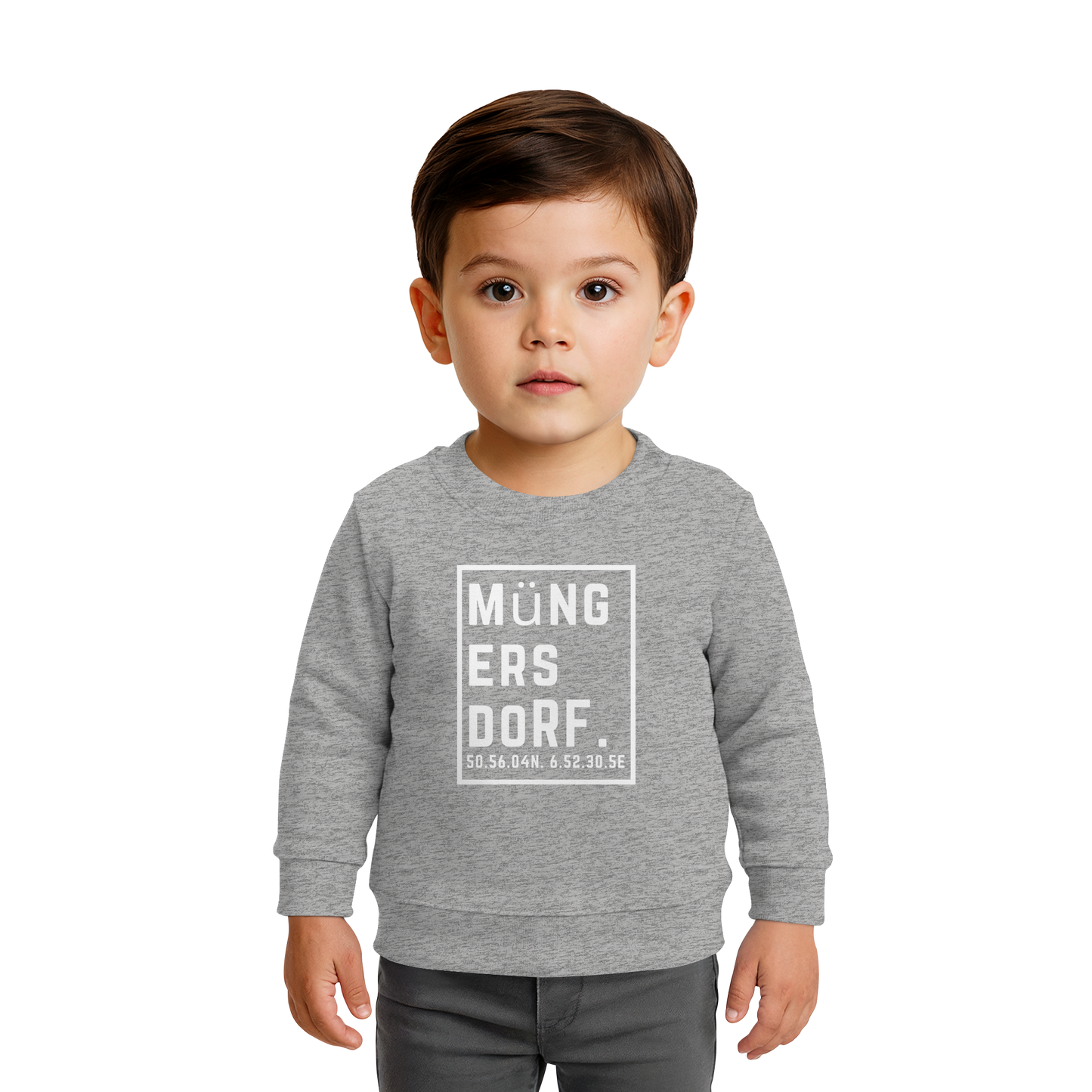 Müngersdorf Koordinaten (großer Druck auf der Brust) - Baby Organic Sweatshirt