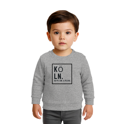 Köln Koordinaten (großer Druck auf der Brust) - Baby Organic Sweatshirt
