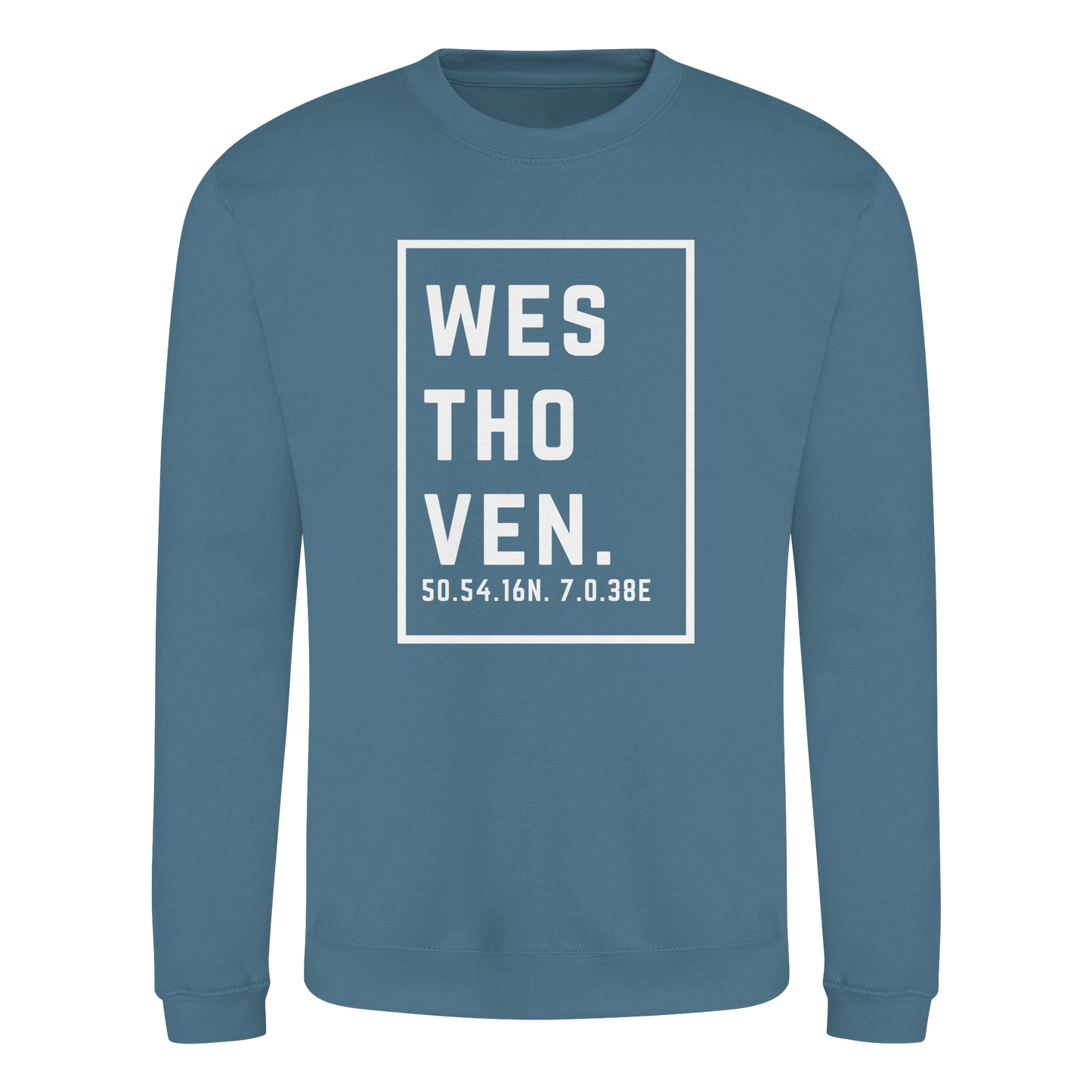 Westhoven Koordinaten (großer Druck auf der Brust) - Basic Sweatshirt