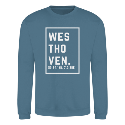Westhoven Koordinaten (großer Druck auf der Brust) - Basic Sweatshirt