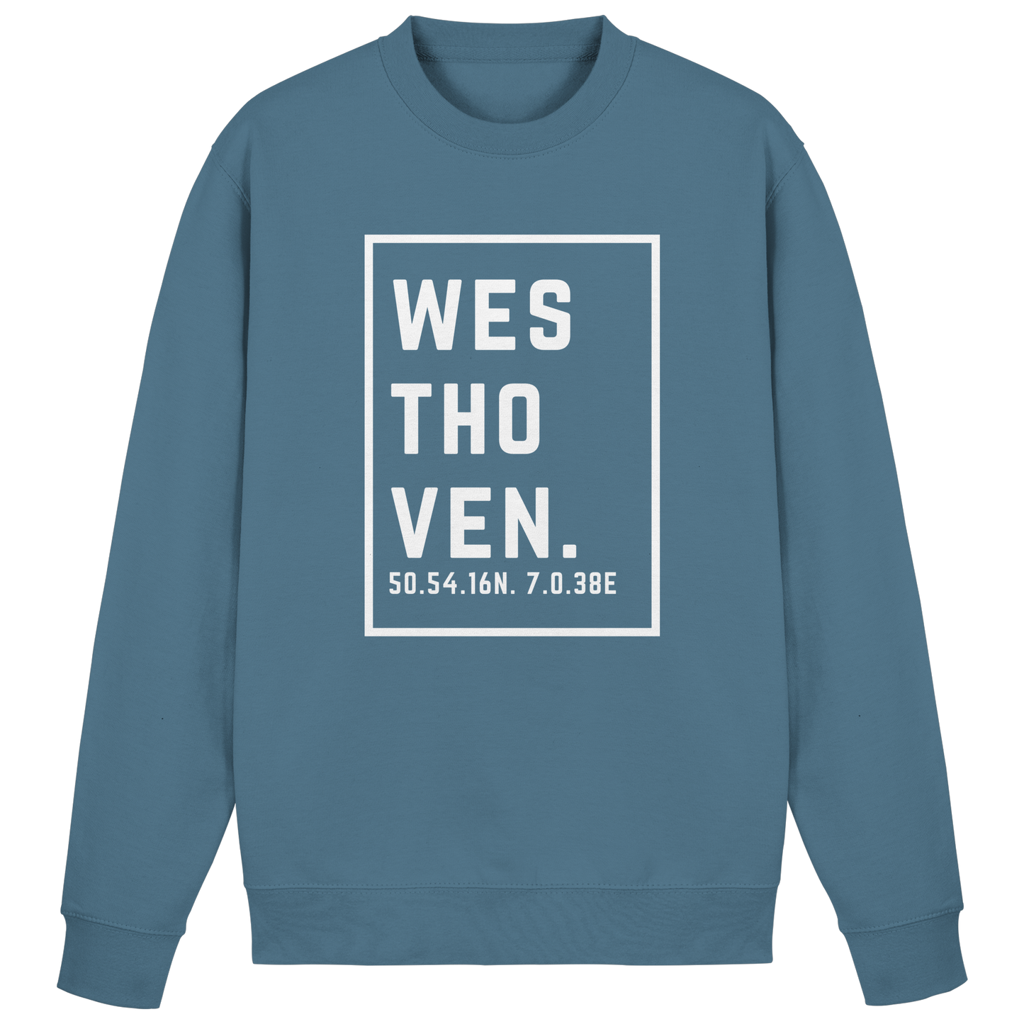 Westhoven Koordinaten (großer Druck auf der Brust) - Basic Sweatshirt