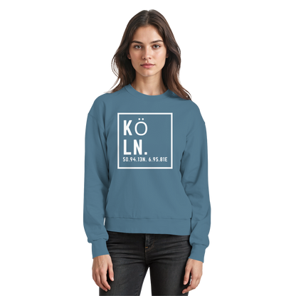 Köln Koordinaten (großer Druck auf der Brust) - Basic Sweatshirt