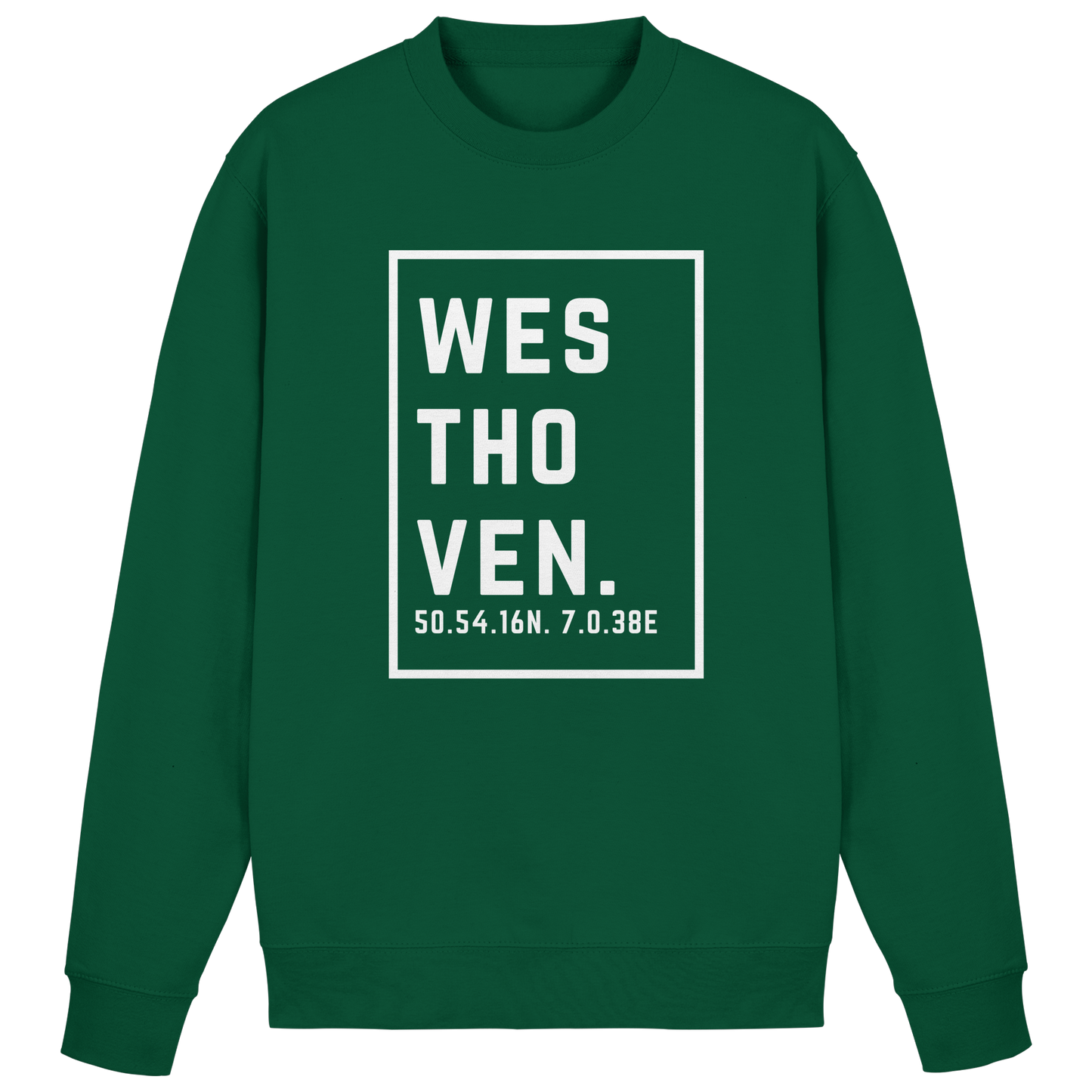 Westhoven Koordinaten (großer Druck auf der Brust) - Basic Sweatshirt