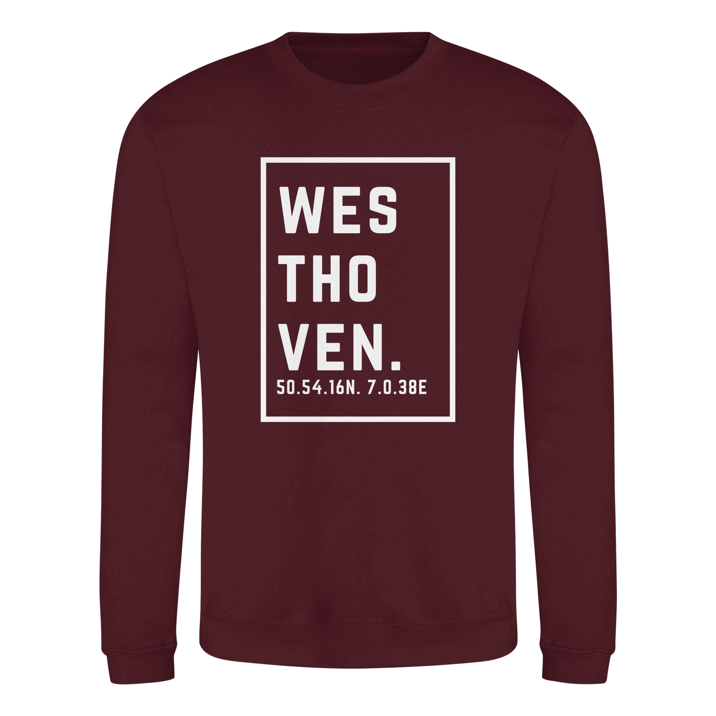 Westhoven Koordinaten (großer Druck auf der Brust) - Basic Sweatshirt