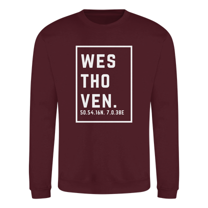 Westhoven Koordinaten (großer Druck auf der Brust) - Basic Sweatshirt