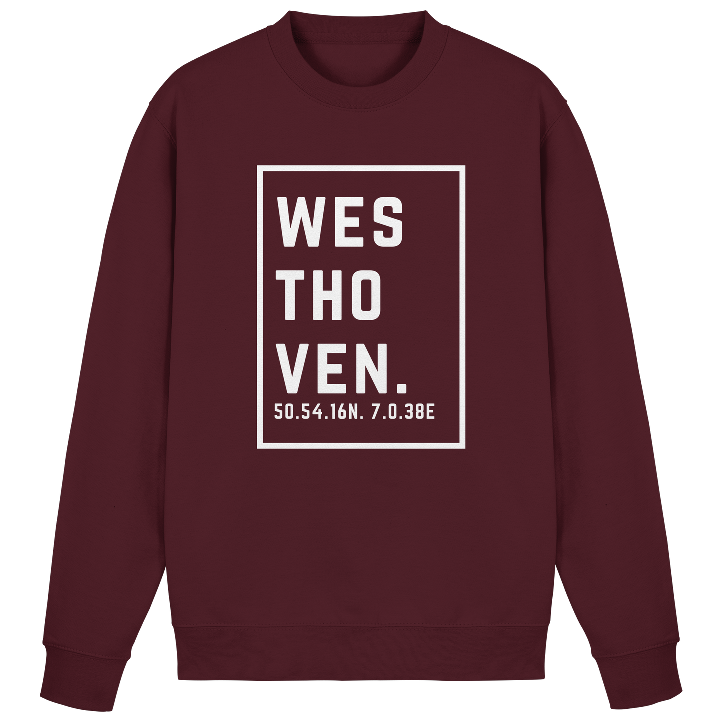 Westhoven Koordinaten (großer Druck auf der Brust) - Basic Sweatshirt