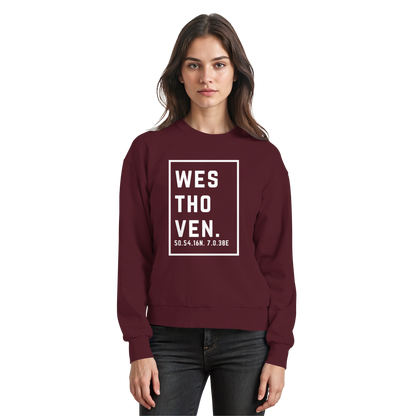 Westhoven Koordinaten (großer Druck auf der Brust) - Basic Sweatshirt