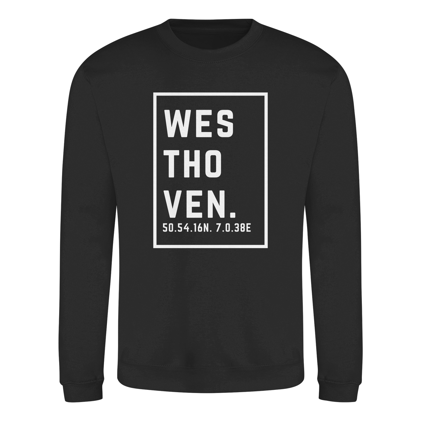 Westhoven Koordinaten (großer Druck auf der Brust) - Basic Sweatshirt