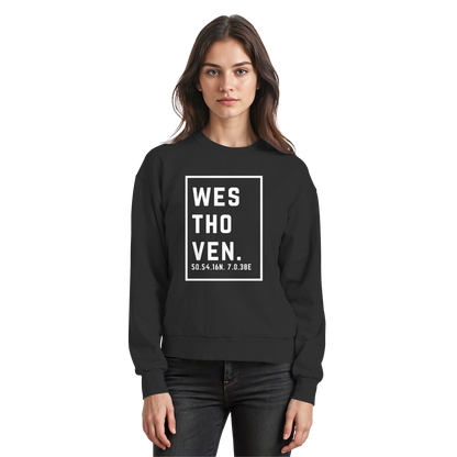 Westhoven Koordinaten (großer Druck auf der Brust) - Basic Sweatshirt