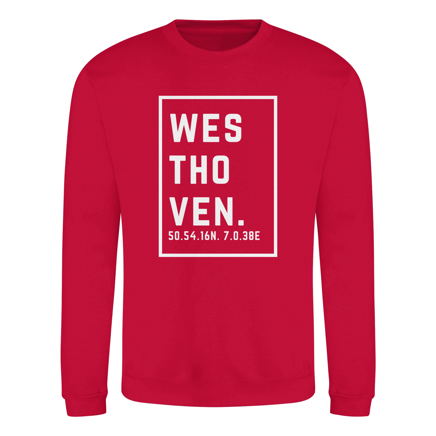 Westhoven Koordinaten (großer Druck auf der Brust) - Basic Sweatshirt