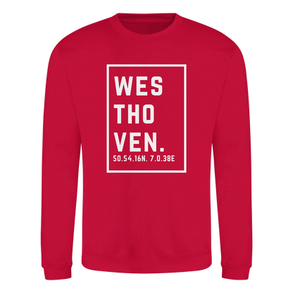 Westhoven Koordinaten (großer Druck auf der Brust) - Basic Sweatshirt
