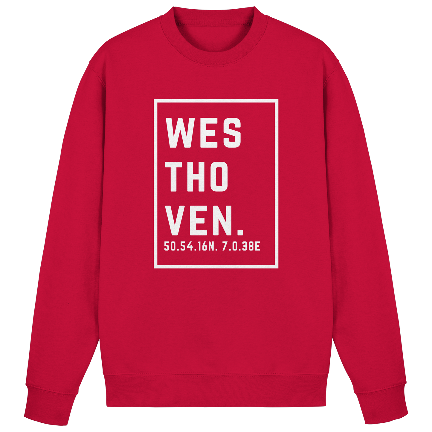 Westhoven Koordinaten (großer Druck auf der Brust) - Basic Sweatshirt