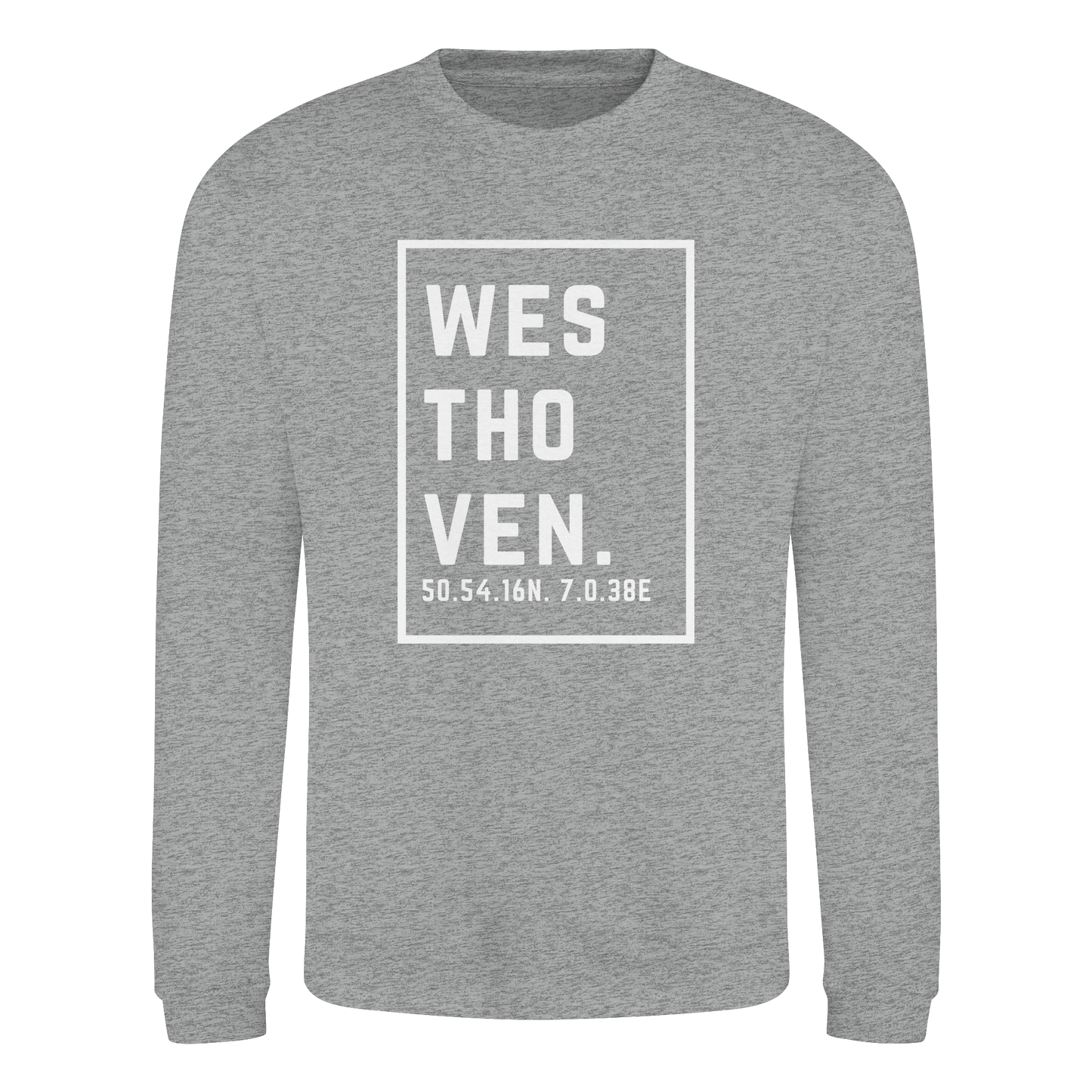 Westhoven Koordinaten (großer Druck auf der Brust) - Basic Sweatshirt