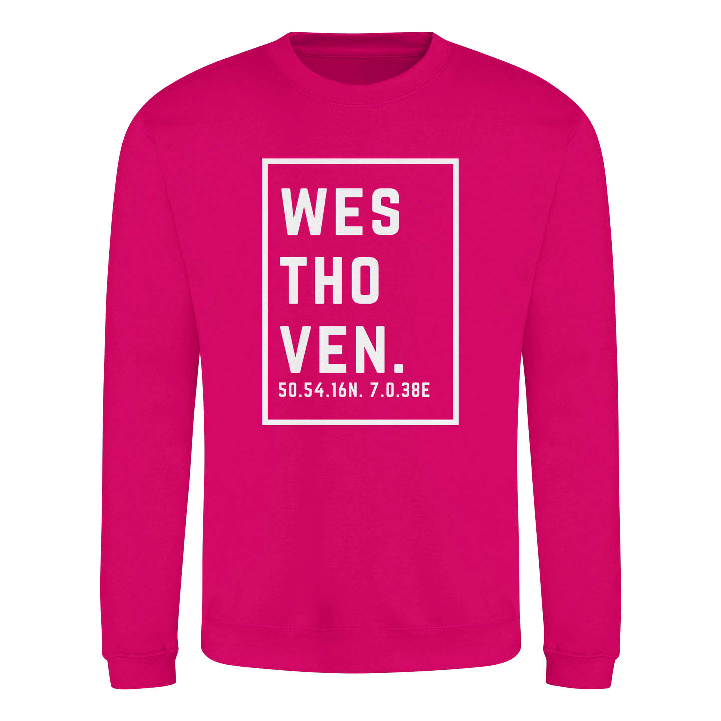 Westhoven Koordinaten (großer Druck auf der Brust) - Basic Sweatshirt