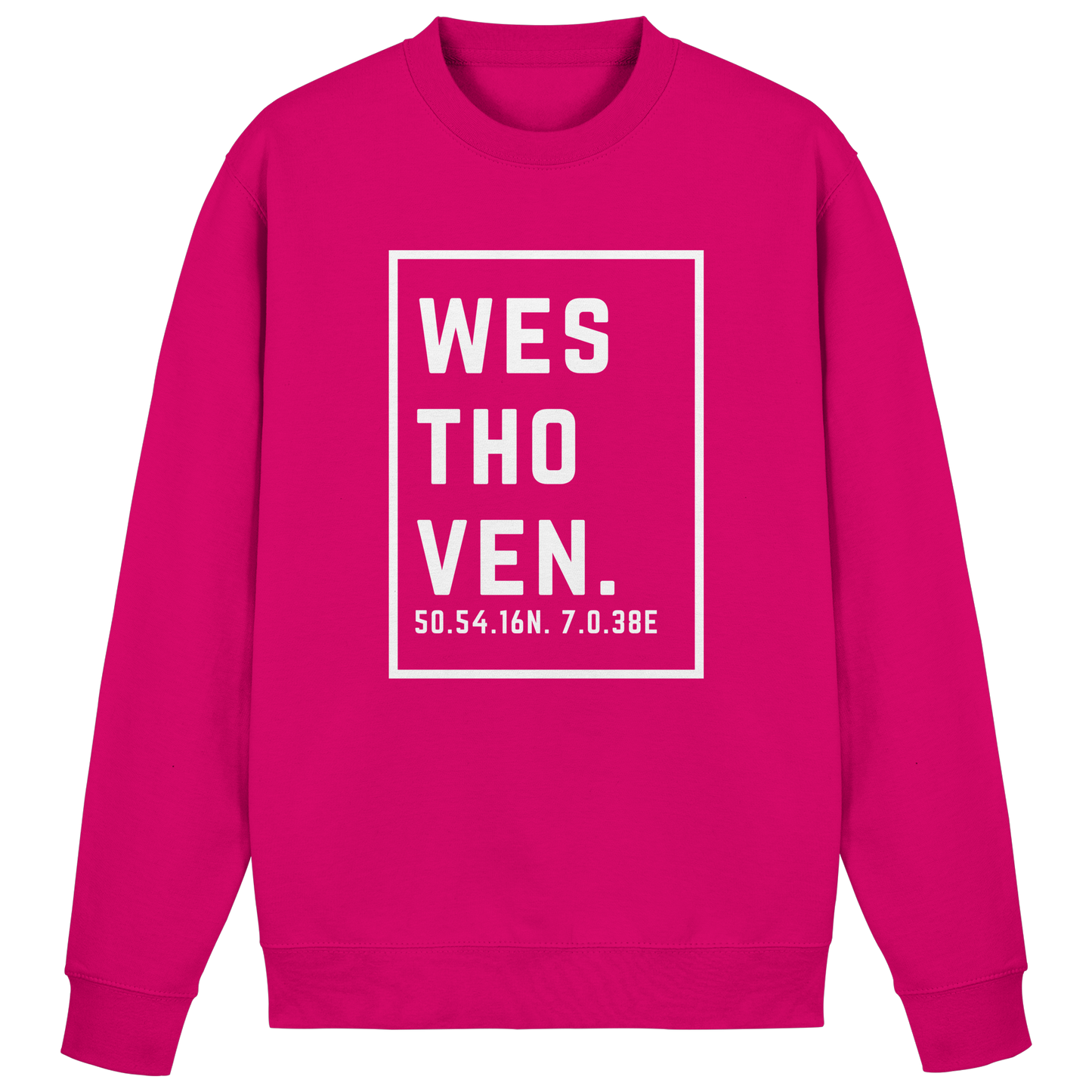 Westhoven Koordinaten (großer Druck auf der Brust) - Basic Sweatshirt