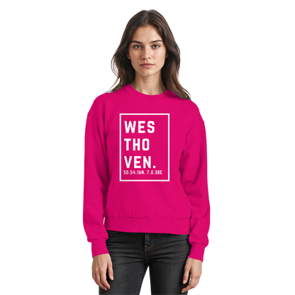 Westhoven Koordinaten (großer Druck auf der Brust) - Basic Sweatshirt