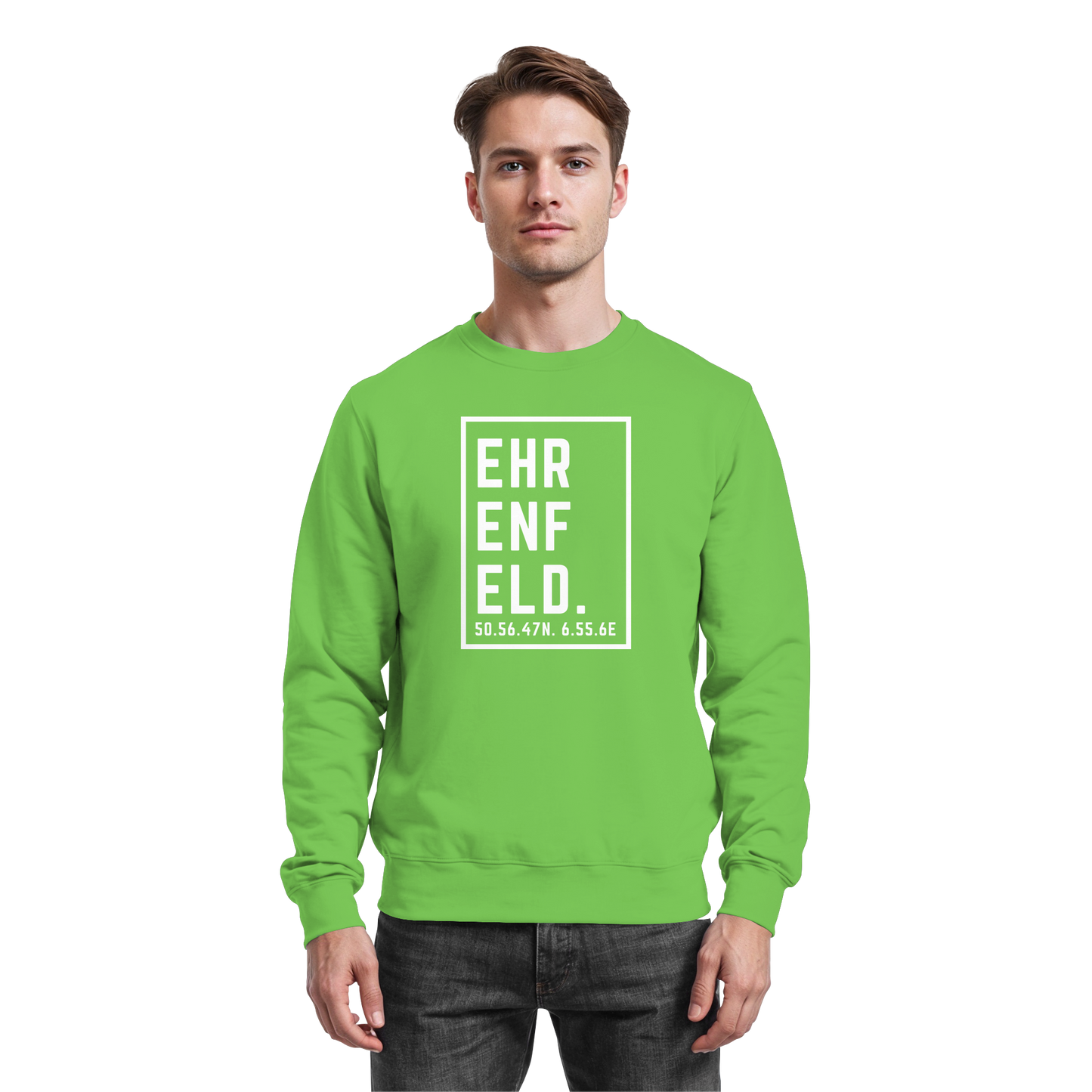 Ehrenfeld Koordinaten (großer Druck auf der Brust) - Basic Sweatshirt