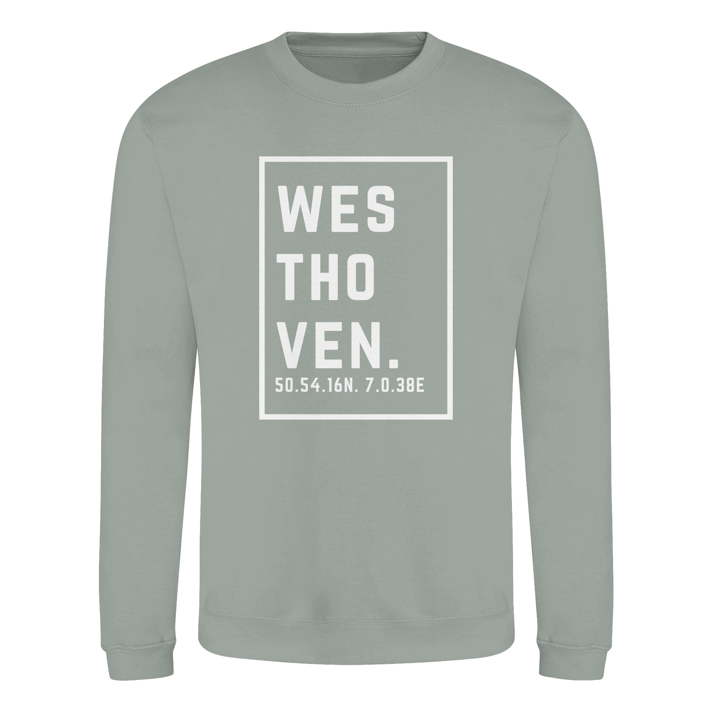 Westhoven Koordinaten (großer Druck auf der Brust) - Basic Sweatshirt