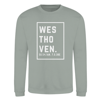 Westhoven Koordinaten (großer Druck auf der Brust) - Basic Sweatshirt