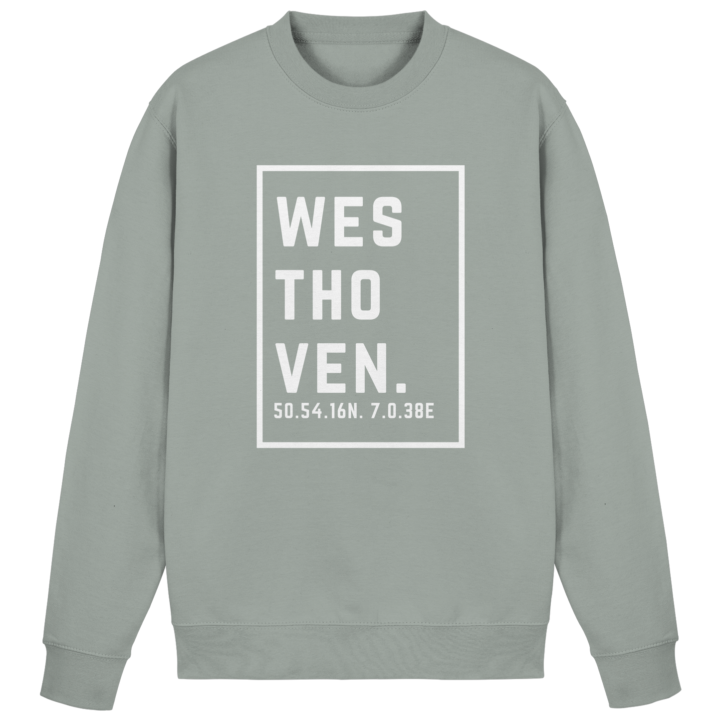 Westhoven Koordinaten (großer Druck auf der Brust) - Basic Sweatshirt