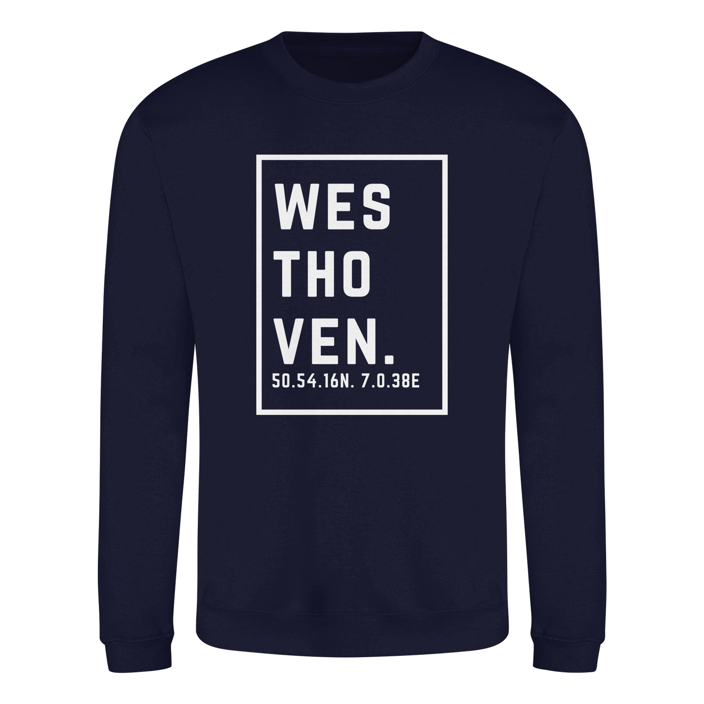 Westhoven Koordinaten (großer Druck auf der Brust) - Basic Sweatshirt