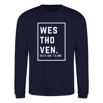 Westhoven Koordinaten (großer Druck auf der Brust) - Basic Sweatshirt