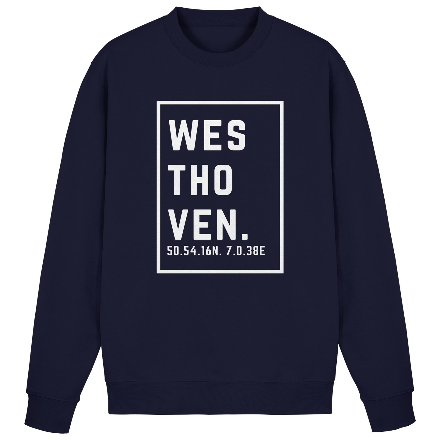 Westhoven Koordinaten (großer Druck auf der Brust) - Basic Sweatshirt