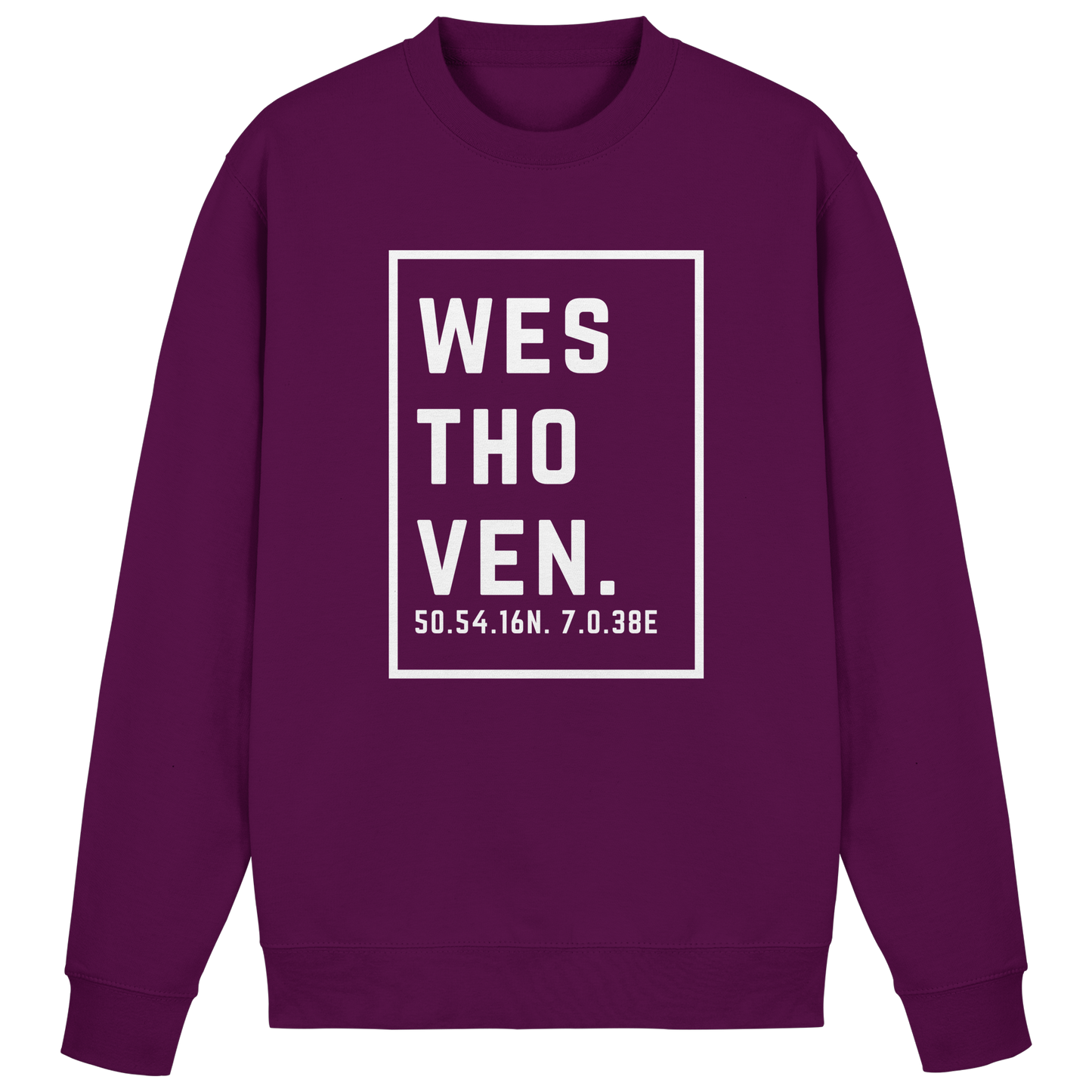 Westhoven Koordinaten (großer Druck auf der Brust) - Basic Sweatshirt