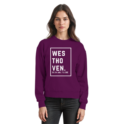 Westhoven Koordinaten (großer Druck auf der Brust) - Basic Sweatshirt