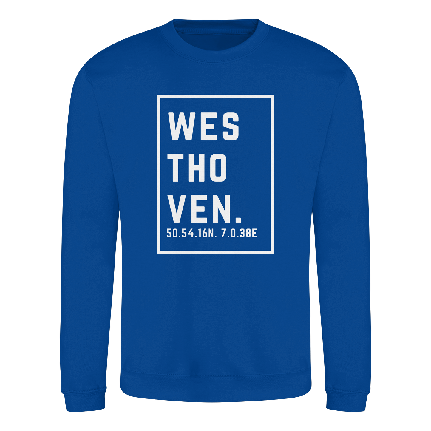 Westhoven Koordinaten (großer Druck auf der Brust) - Basic Sweatshirt