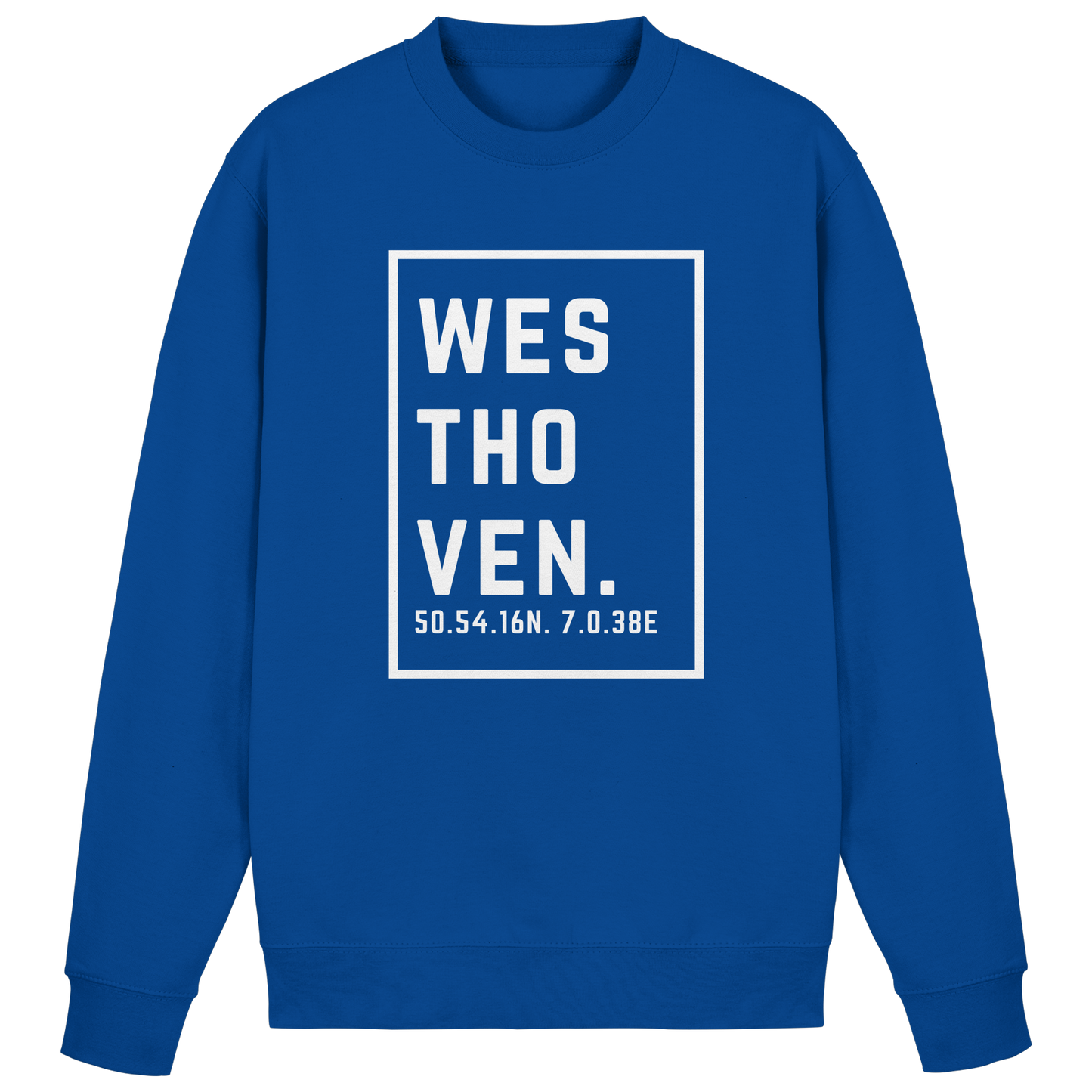 Westhoven Koordinaten (großer Druck auf der Brust) - Basic Sweatshirt