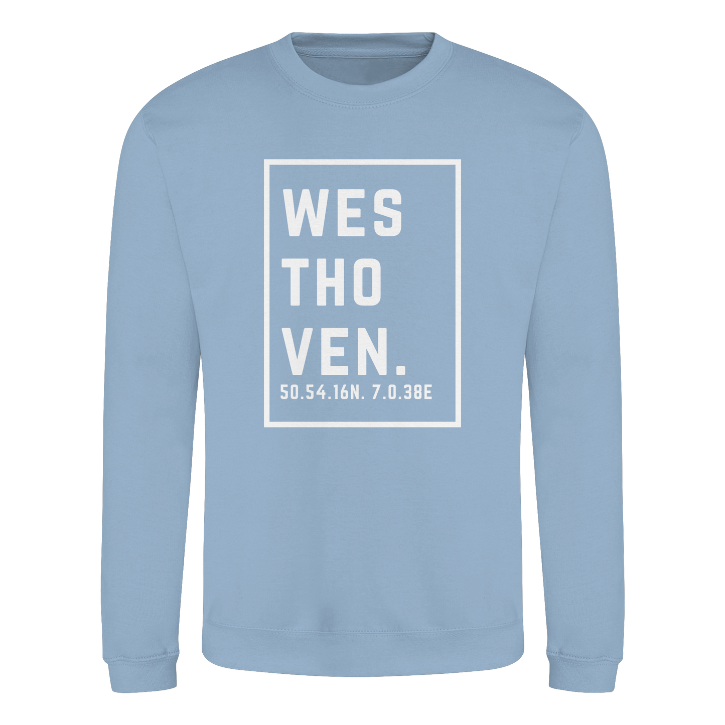 Westhoven Koordinaten (großer Druck auf der Brust) - Basic Sweatshirt