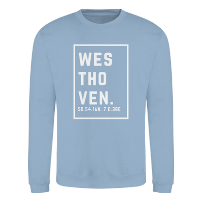 Westhoven Koordinaten (großer Druck auf der Brust) - Basic Sweatshirt