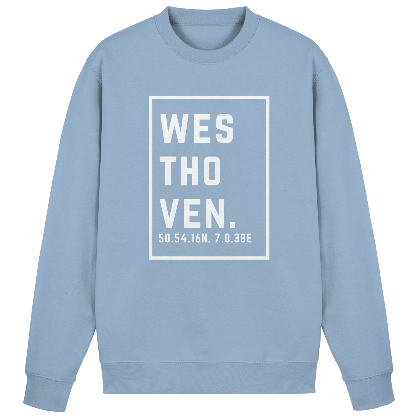 Westhoven Koordinaten (großer Druck auf der Brust) - Basic Sweatshirt